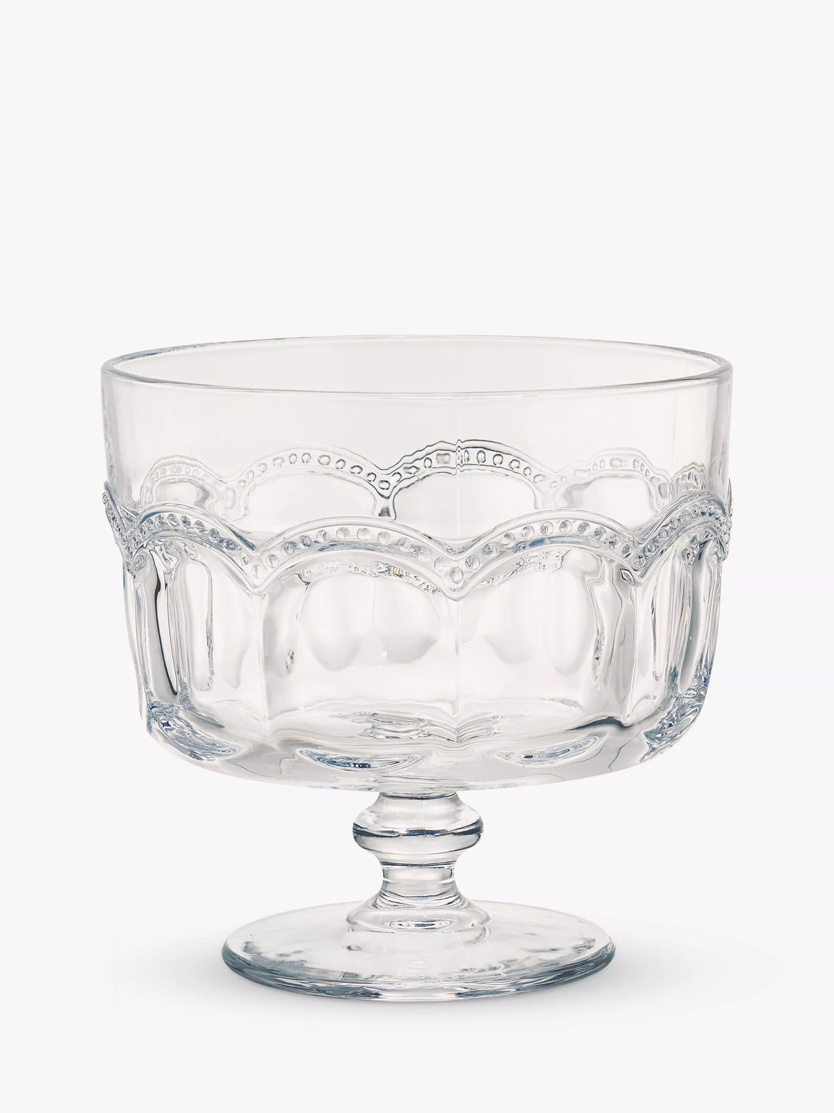 Artland Pearl Ridge glass trifle bowl 20cm clear - British product