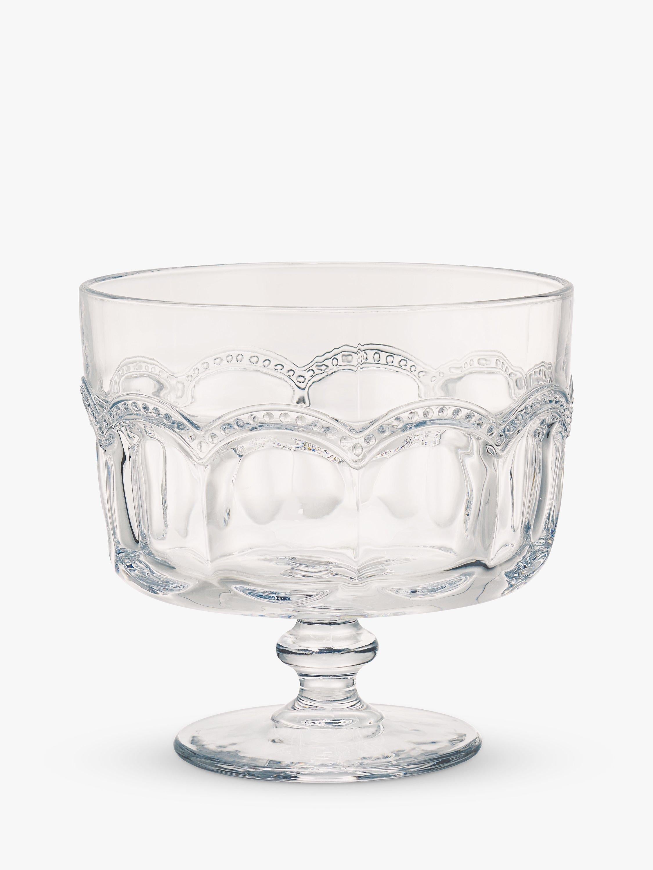 Artland Pearl Ridge glass trifle bowl 20cm clear - British product