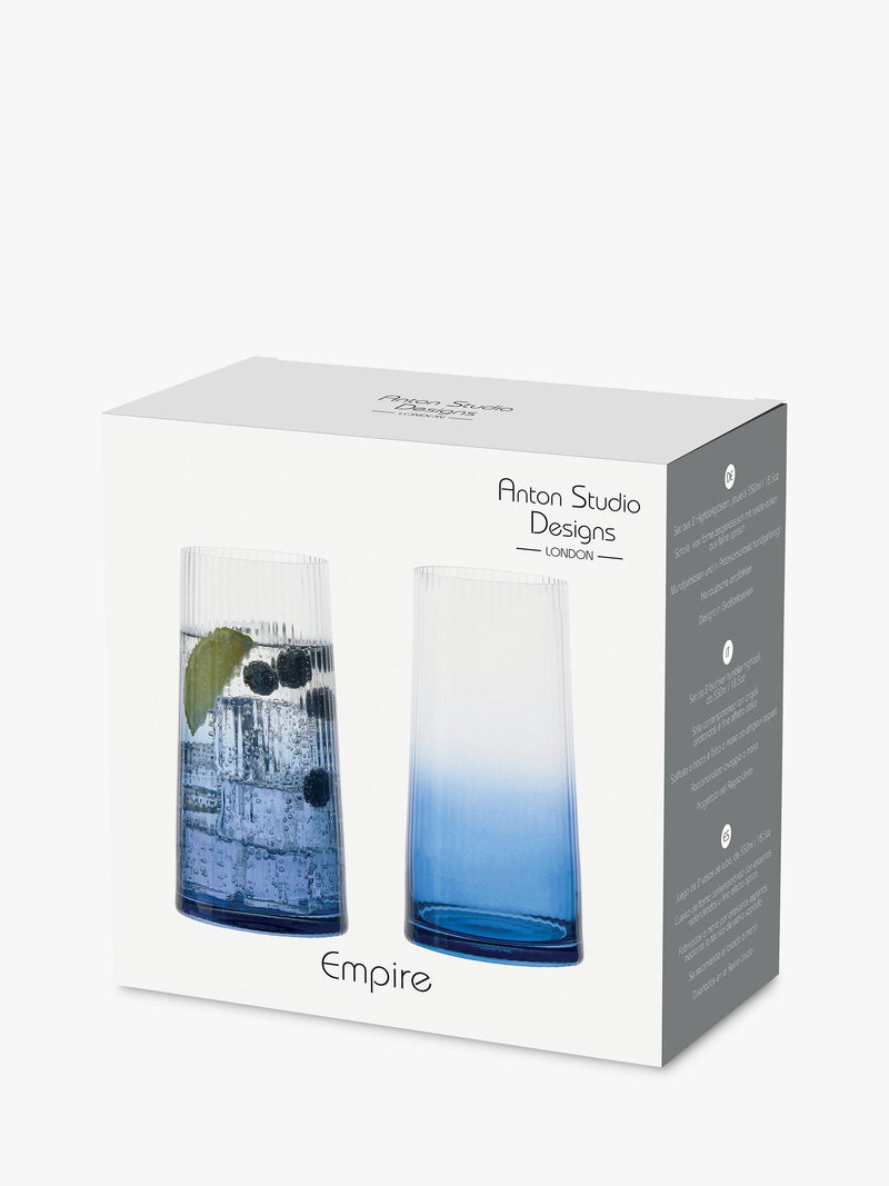 Anton Studio Designs Empire highball glasses 550ml - British product