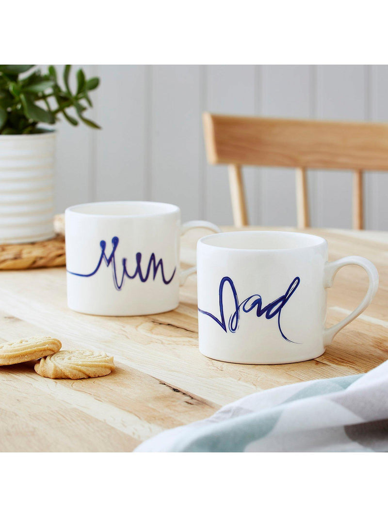 Portmeirion Dad earthenware mug blue/white 360ml, imported from the UK