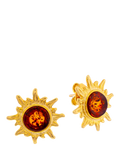 Be-Jewelled amber sun stud earrings 1.3cm, UK version