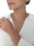 Be-Jewelled Baltic amber sunburst pendant necklace - British product