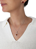 Be-Jewelled amber heart pendant necklace sterling silver (British brand)