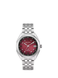 Bulova Men's Classic Jet Star Bracelet Strap Watch, Silver/Red 96B401