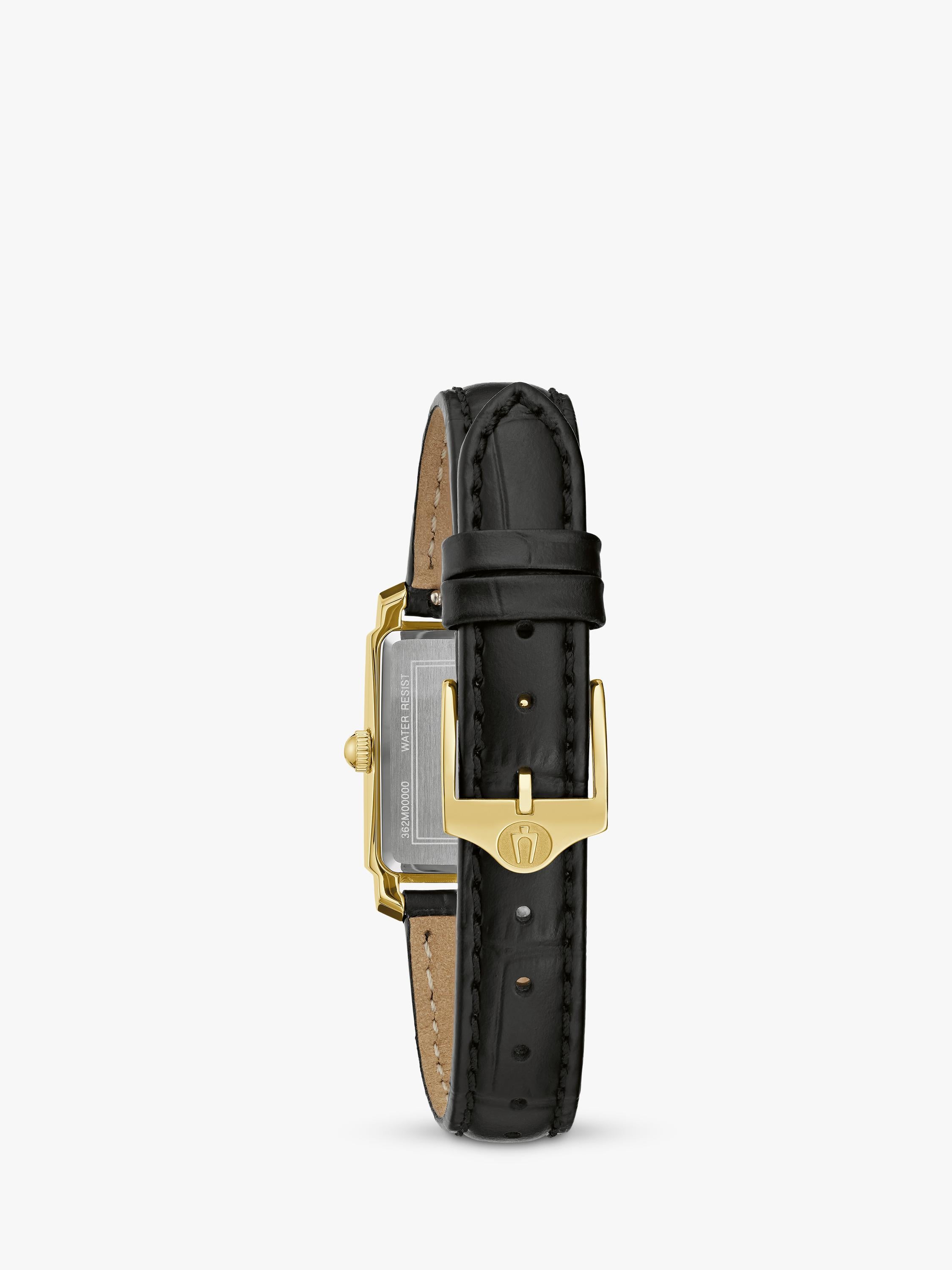 Bulova women's diamond leather strap watch, imported from the UK