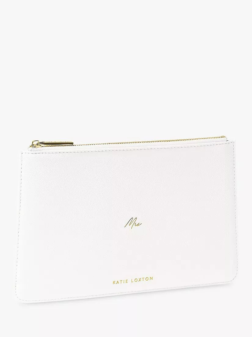 Katie Loxton Mrs bridal pouch white vegan leather (British brand)