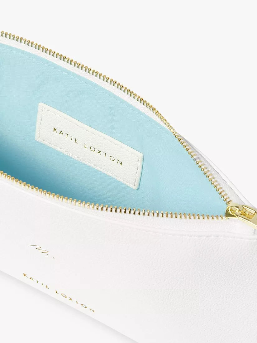 Katie Loxton Mrs bridal pouch white vegan leather (British brand)