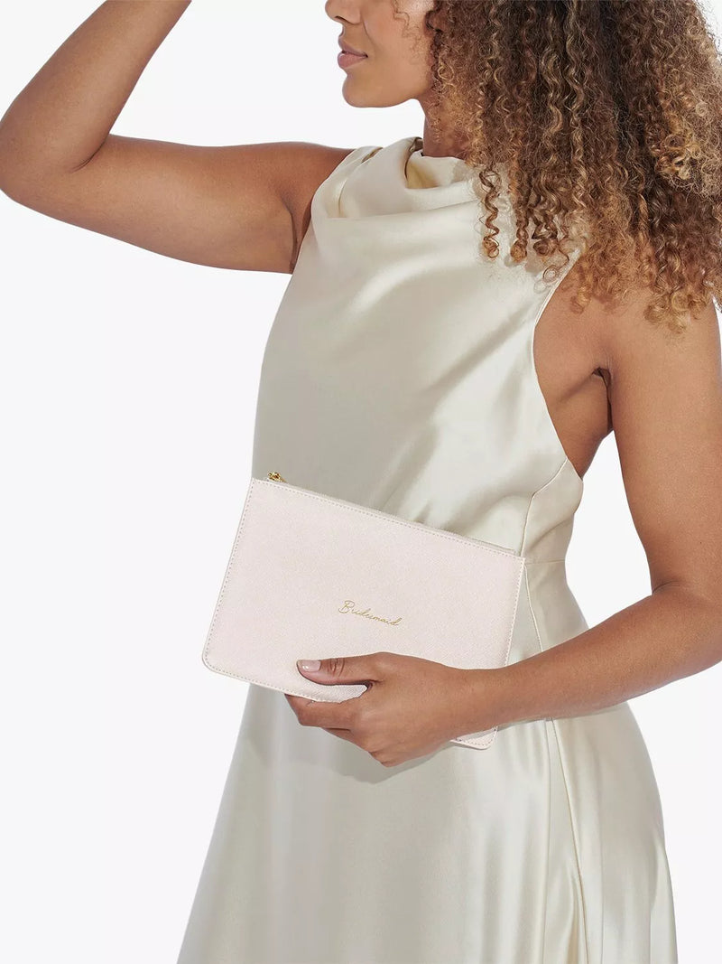 Katie Loxton bridesmaid pouch vegan leather gold hardware - British product