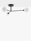 houseof 3 arm flush ceiling light with opal glass shades, UK version