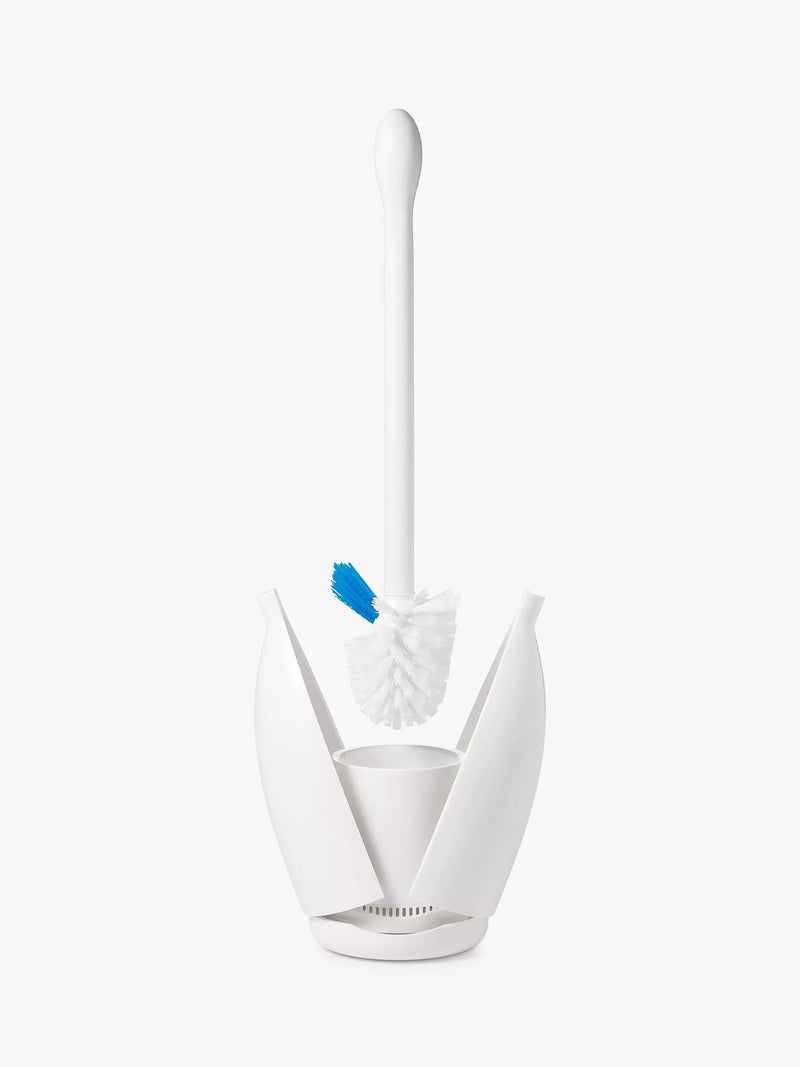 OXO toilet brush with rim cleaner in white, imported from the UK