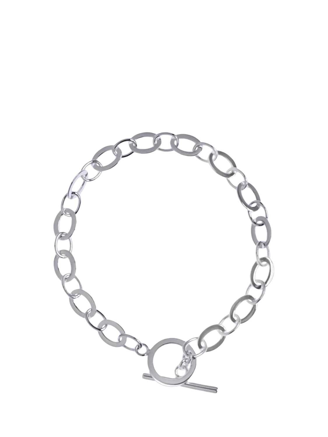 Nina B silver oval link T-bar bracelet (British brand)