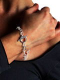 Nina B silver oval link T-bar bracelet (British brand)