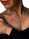 Nina B silver oval link T-bar bracelet (British brand)