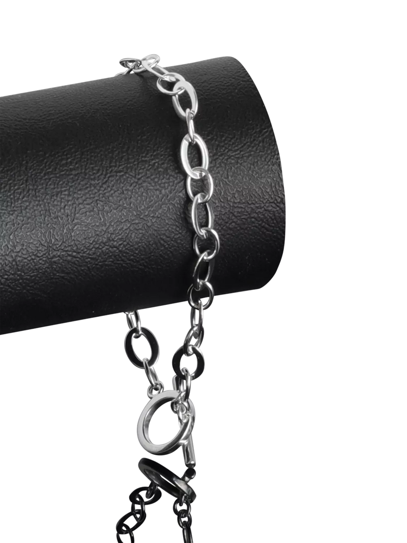Nina B silver oval link T-bar bracelet (British brand)