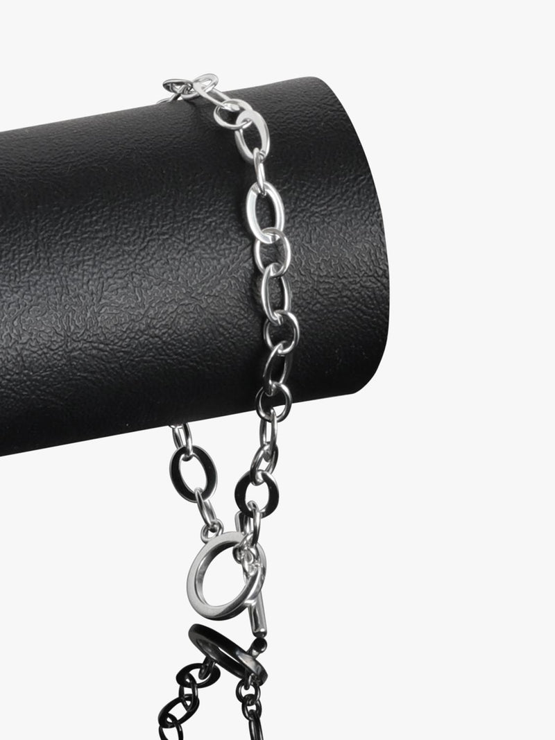 Nina B silver oval link T-bar bracelet (British brand)