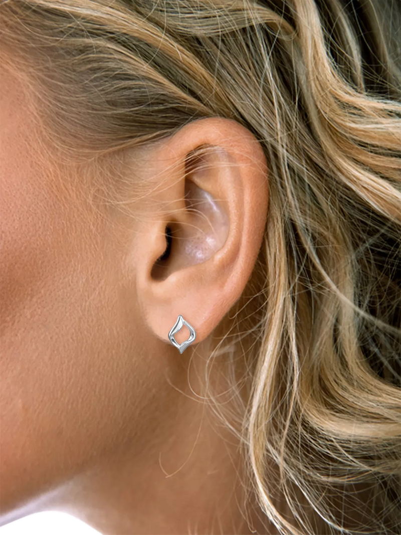 Nina B solid sterling silver open stud earrings, UK version