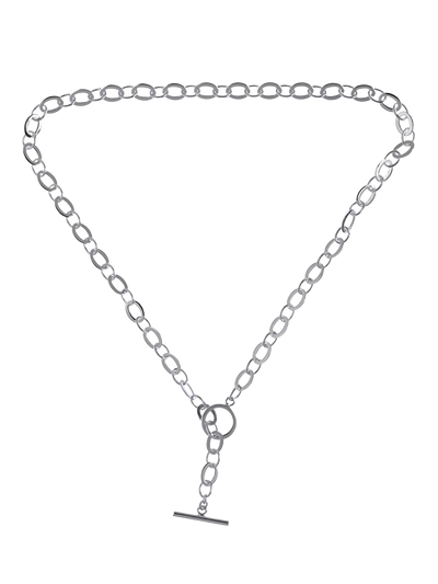 John Lewis Nina B Link T-bar Chain Necklace Silver 50cm- Buy online at McGrocer