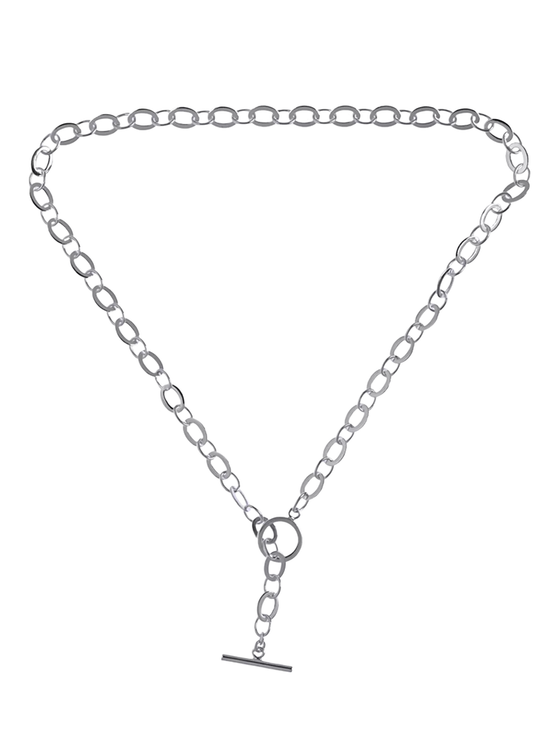 Nina B silver T-bar link necklace 50cm, imported from the UK