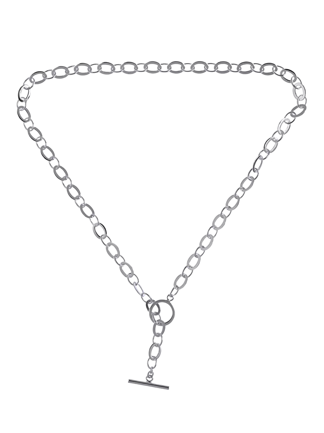 Nina B silver T-bar link necklace 50cm, imported from the UK