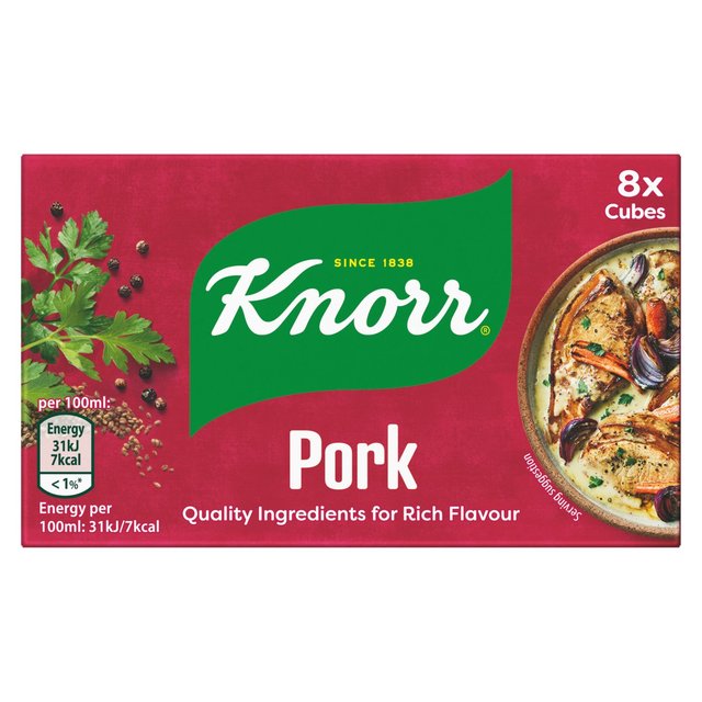 Knorr 8 Pork Stock Cubes   8 x 10g