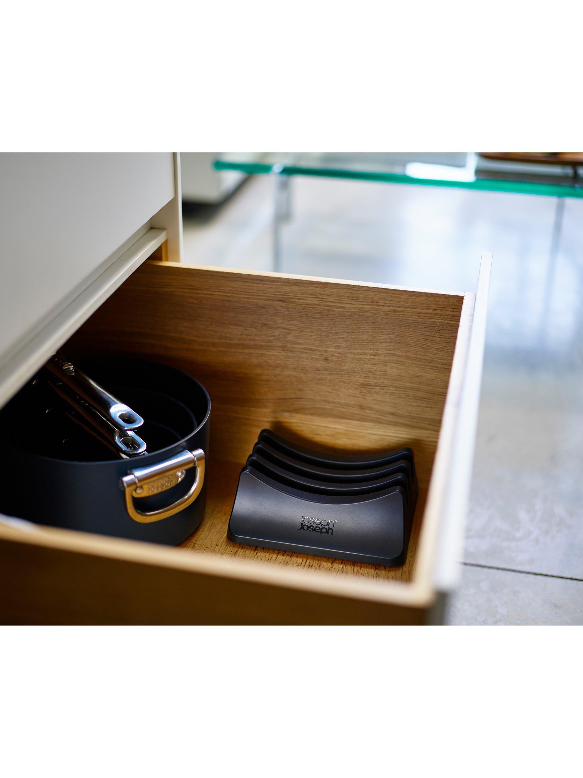 Joseph Joseph freestanding pan lid storage holder for three lids, UK version