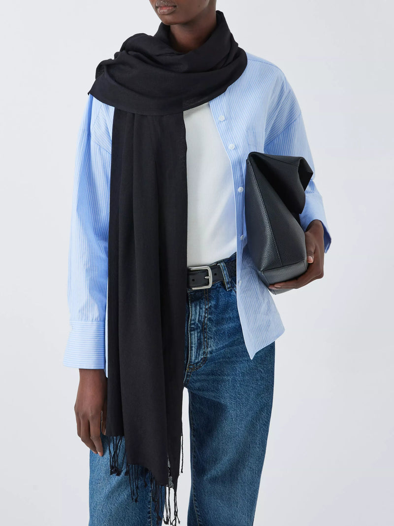 John Lewis wool blend fringe scarf 70x180cm, UK version