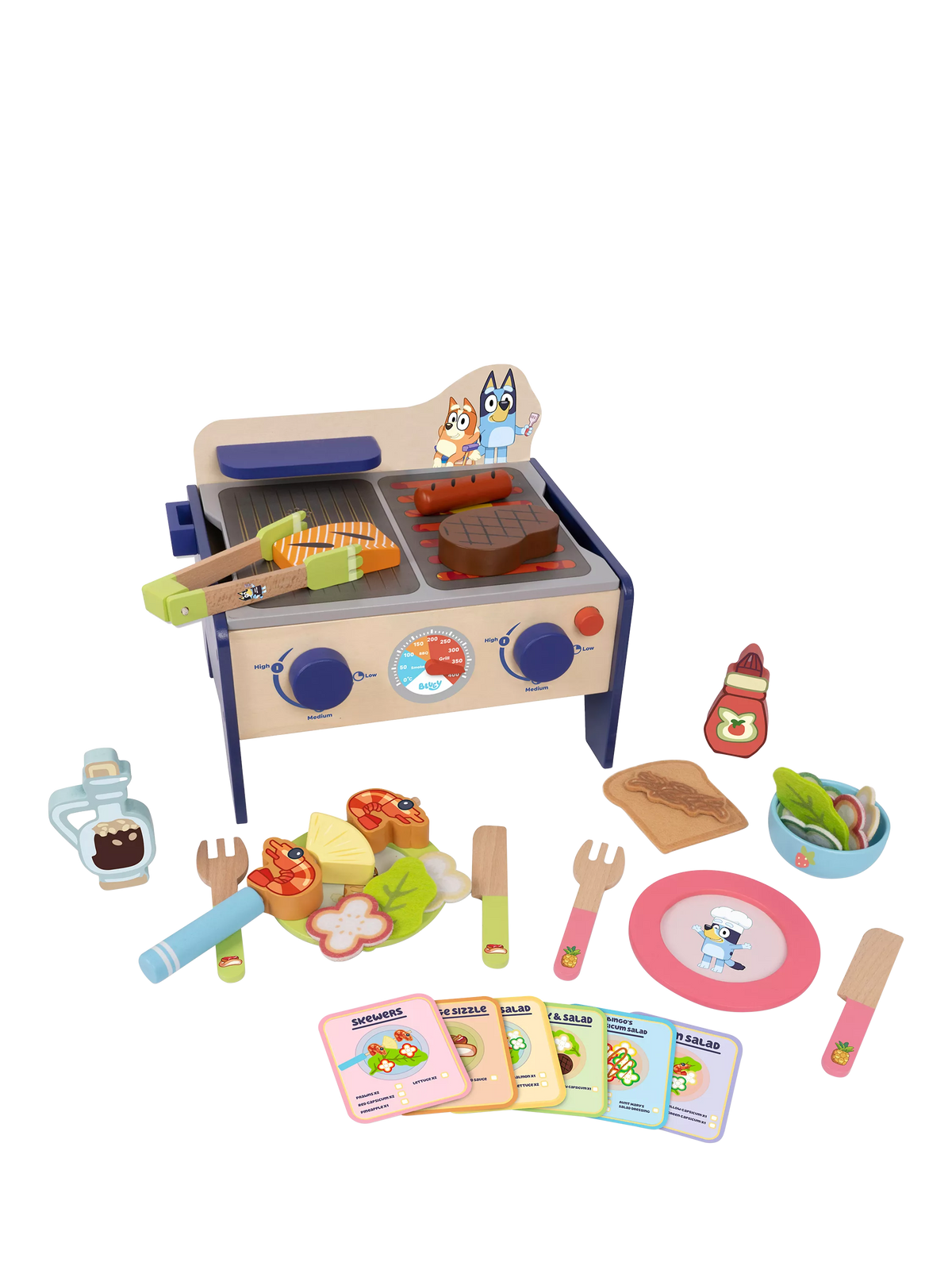 Bluey BBQ and salad playset 33 pieces, UK version
