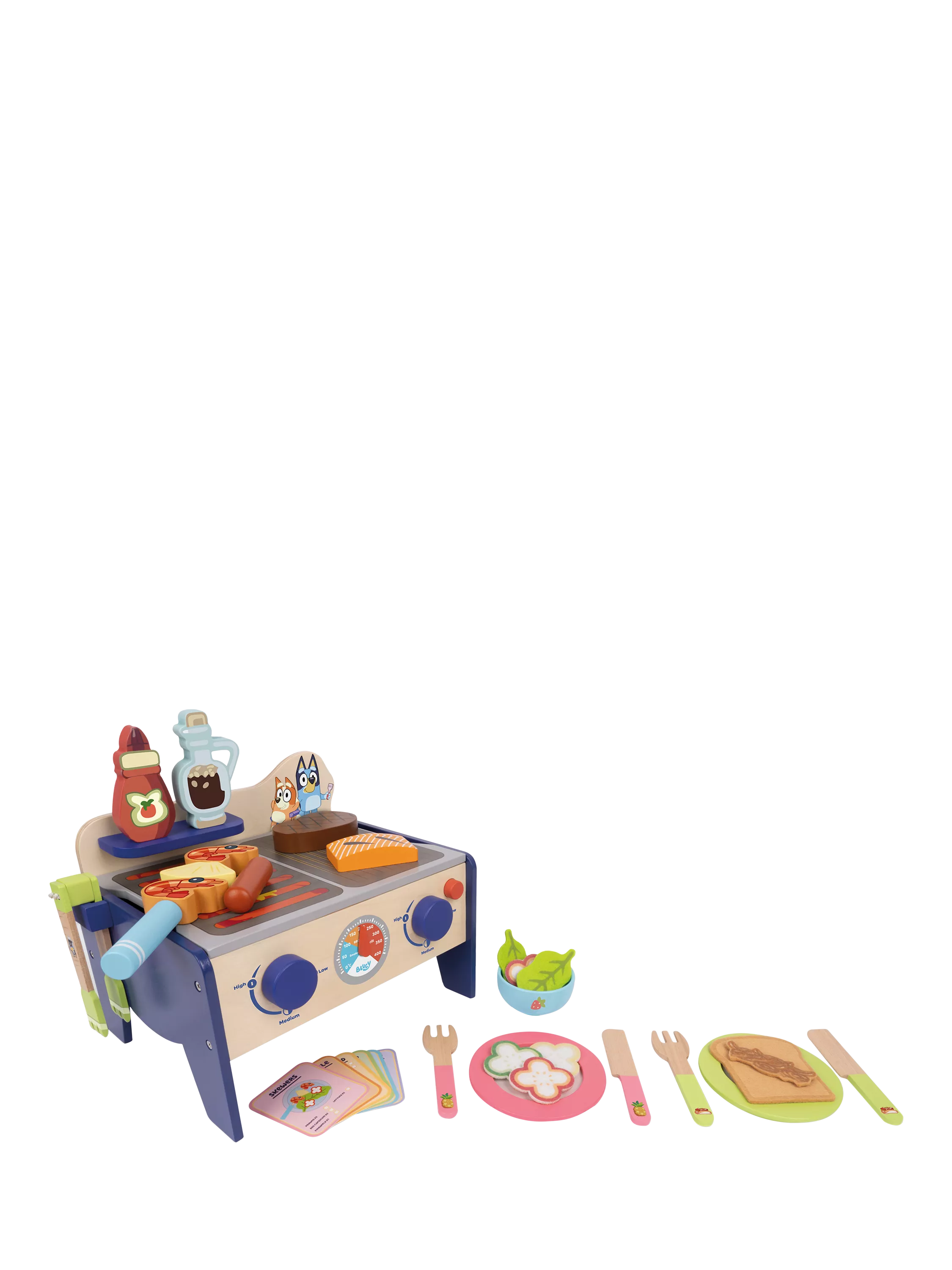 Bluey BBQ and salad playset 33 pieces, UK version