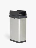 John Lewis two section sensor recycling bin with handles, stainless steel, 28+22L, UK version