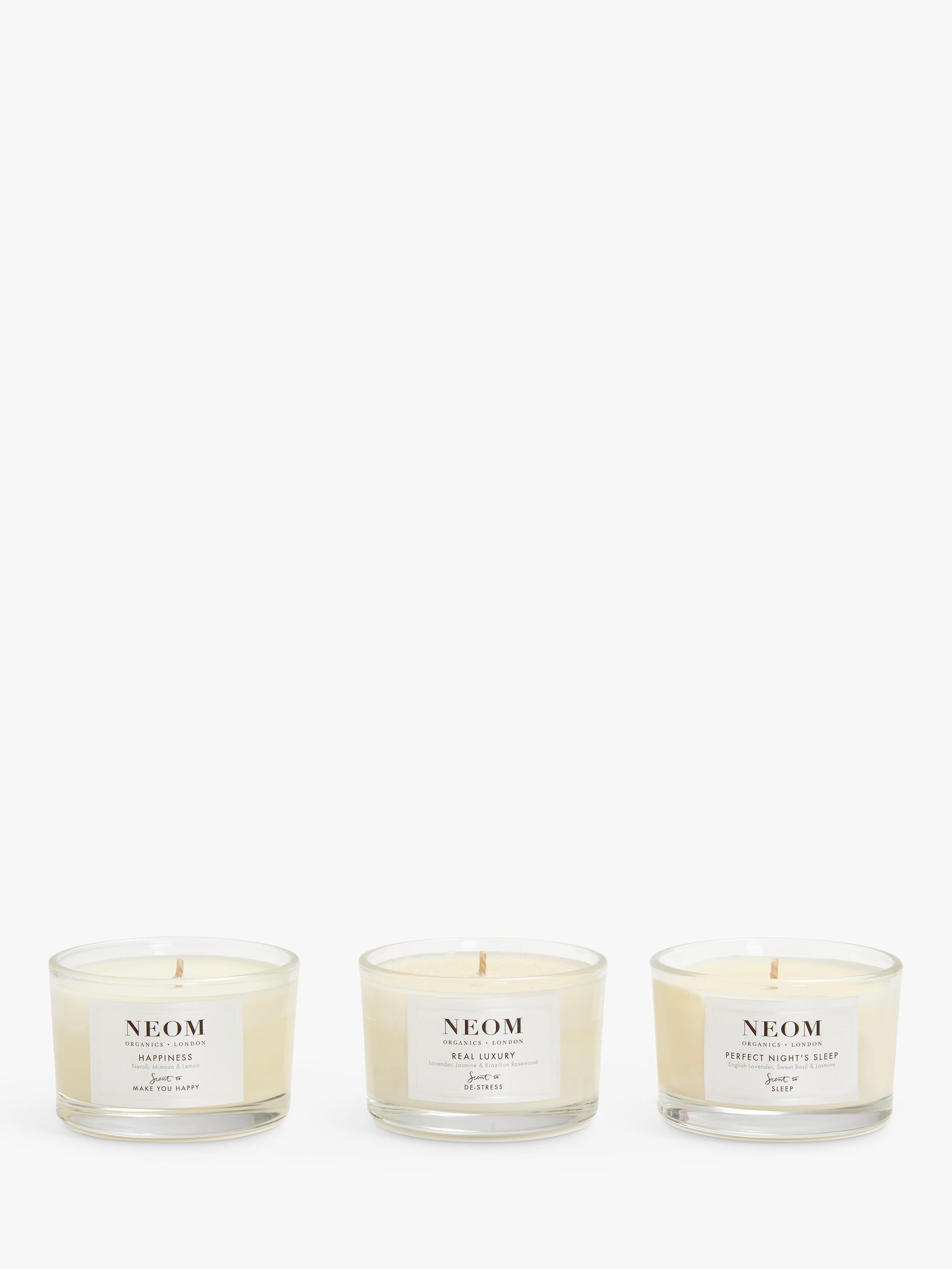 NEOM travel scented candle gift set with three natural fragrances, imported from the UK