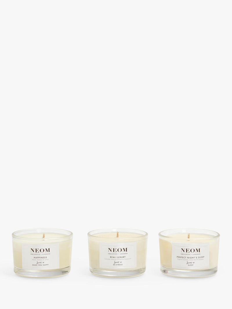 NEOM travel scented candle gift set with three natural fragrances, imported from the UK