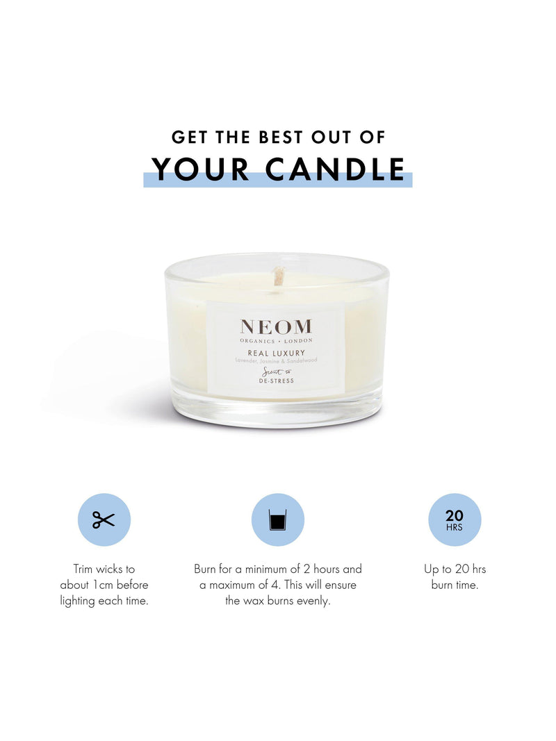 NEOM travel scented candle gift set with three natural fragrances, imported from the UK