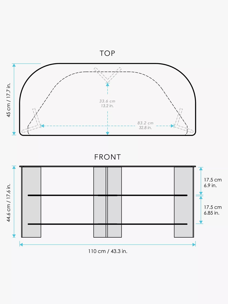 AVF Varano 1100 corner TV stand for 55 inch TVs, UK version