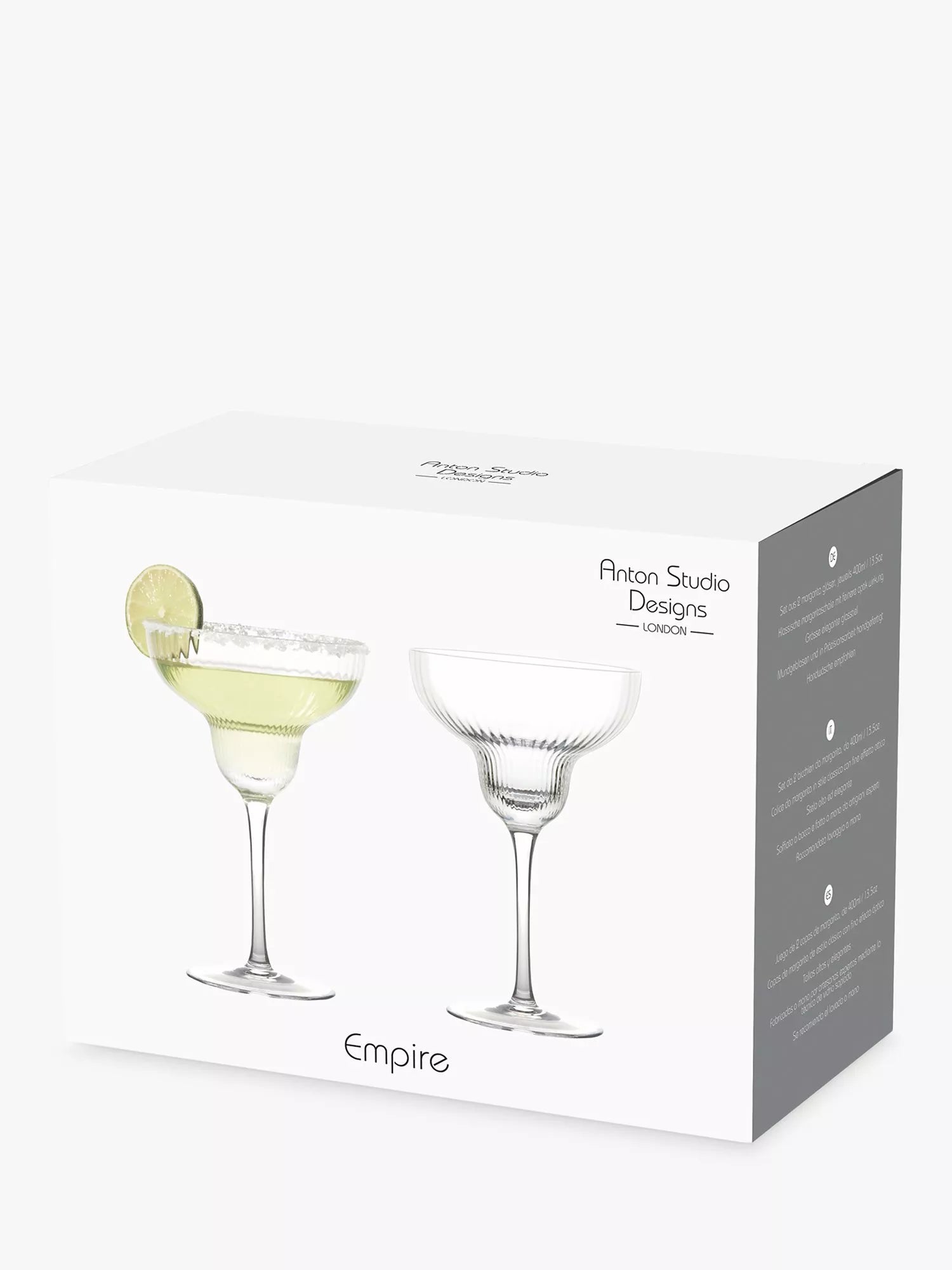 Anton Studio Designs clear Margarita cocktail glass set of 2 400ml - British product