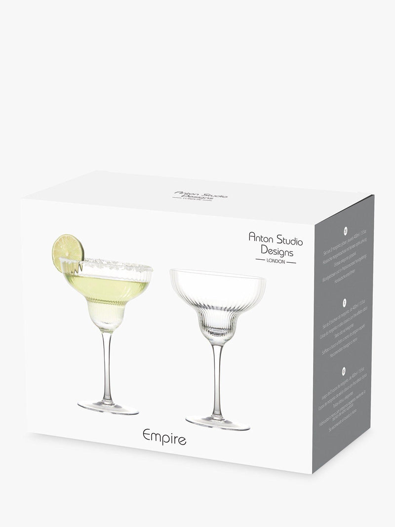 Anton Studio Designs clear Margarita cocktail glass set of 2 400ml - British product