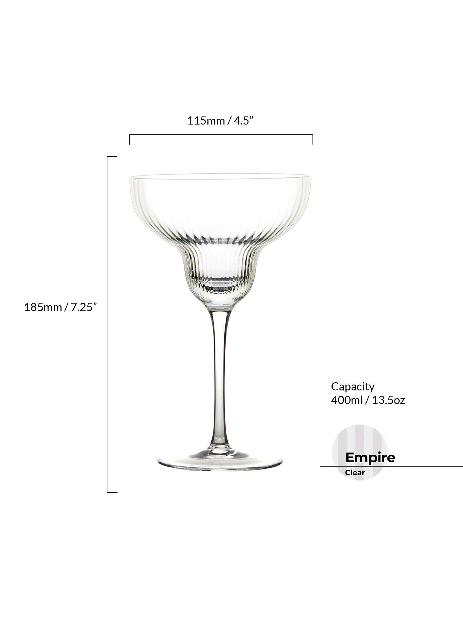Anton Studio Designs clear Margarita cocktail glass set of 2 400ml - British product