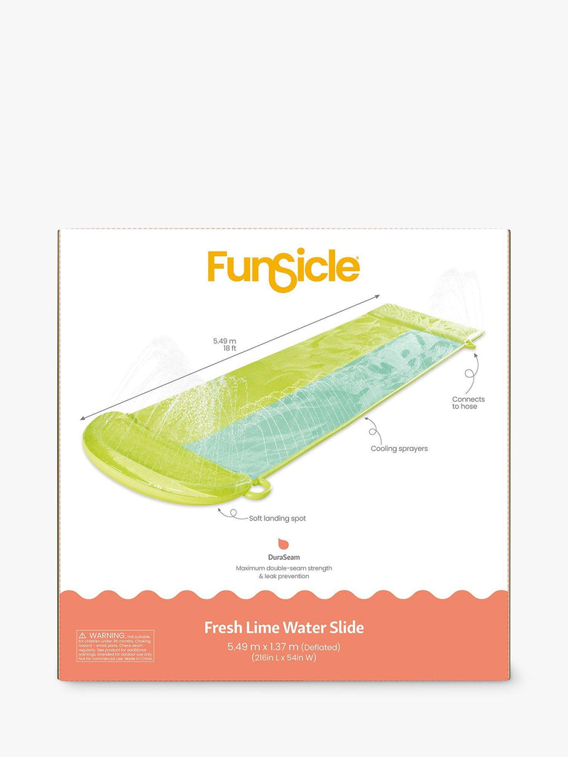 Funsicle 18ft water slide fresh lime 2-lane outdoor toy - British product