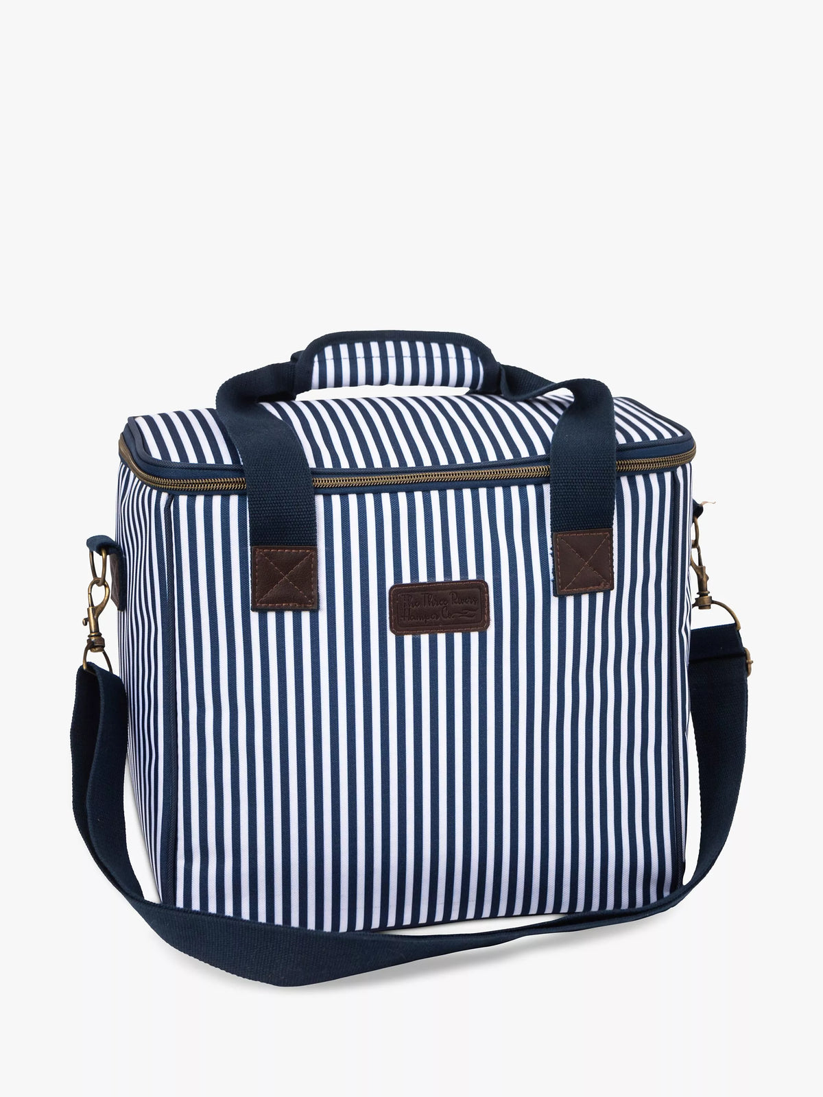 Navigate Three Rivers stripete piknik kjølebag 20L marineblå, importert fra Storbritannia
