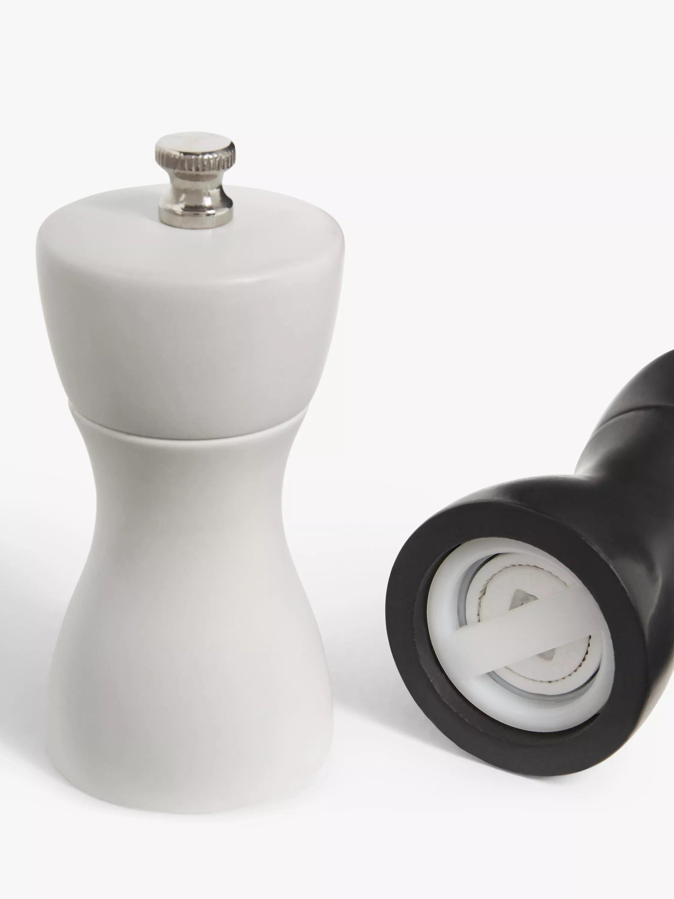 John Lewis salt and pepper mill set black white 10cm (British brand)