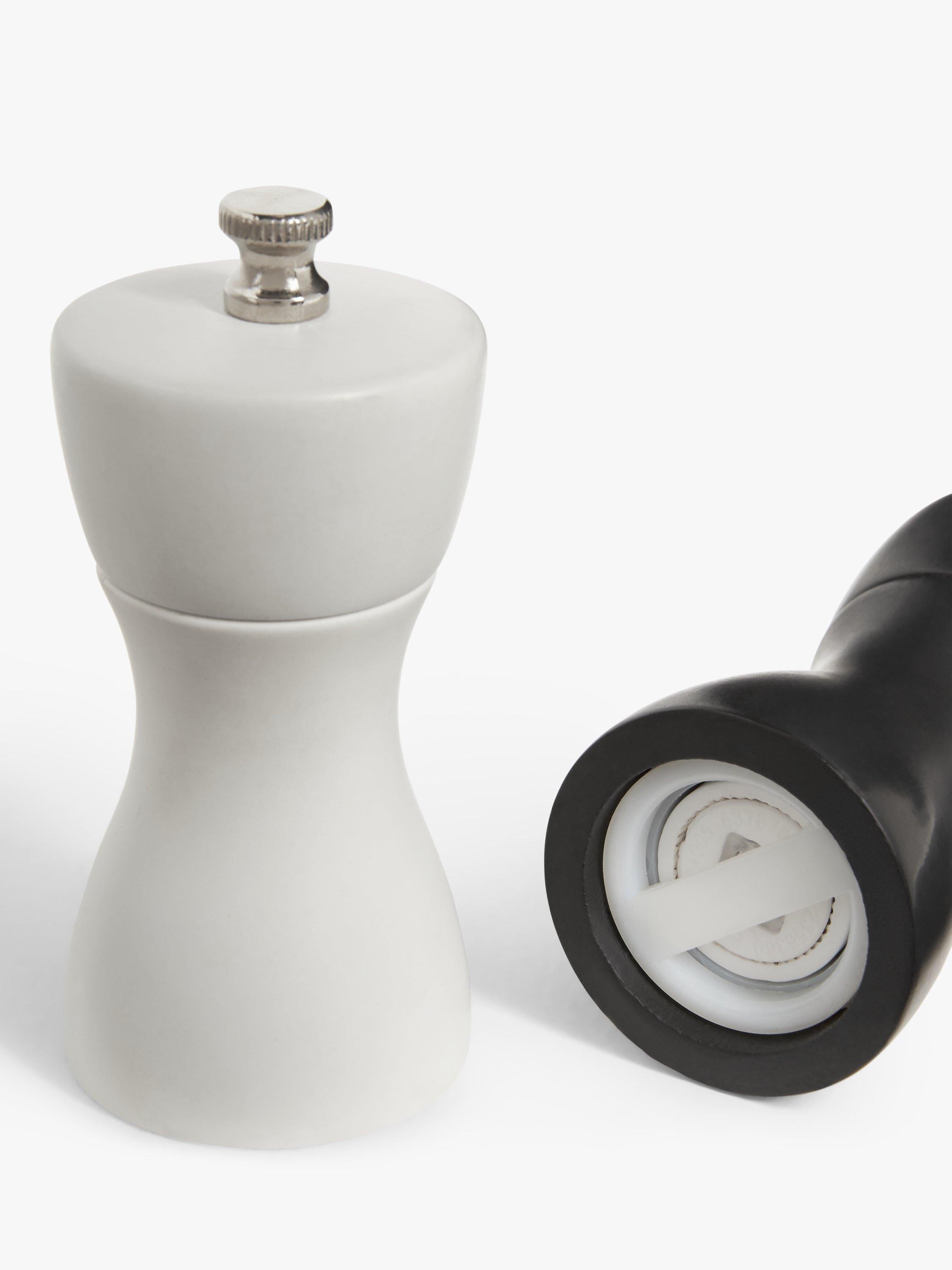 John Lewis salt and pepper mill set black white 10cm (British brand)