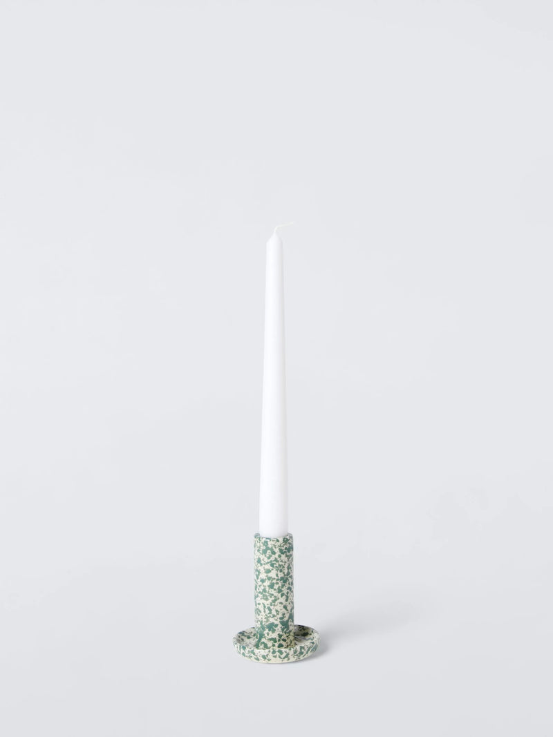 John Lewis speckle green candlestick holder 9.4cm (British brand)