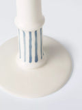 John Lewis stripe stoneware dinner candle holder blue, imported from the UK