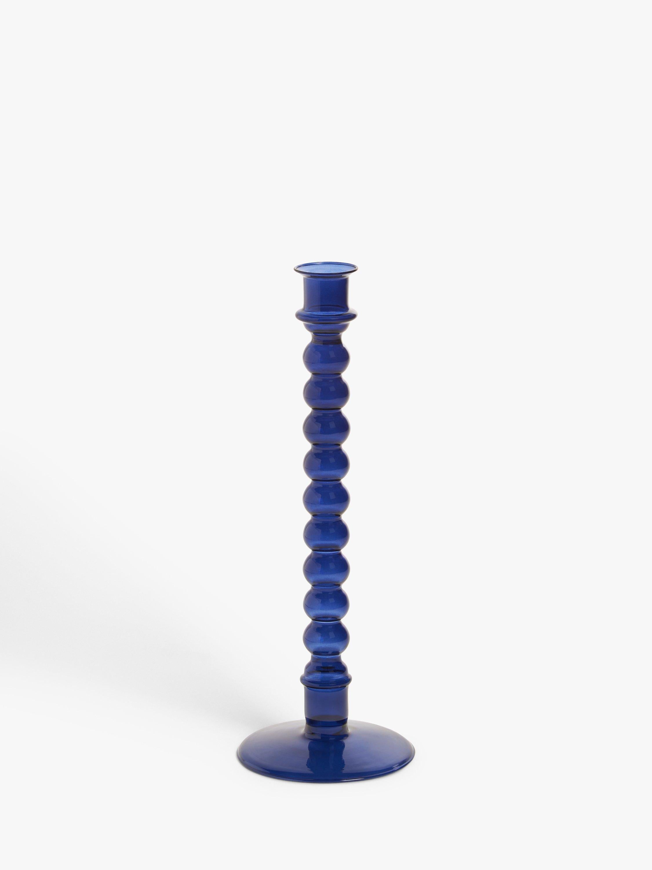 John Lewis glass bobbin candlestick holder, UK version