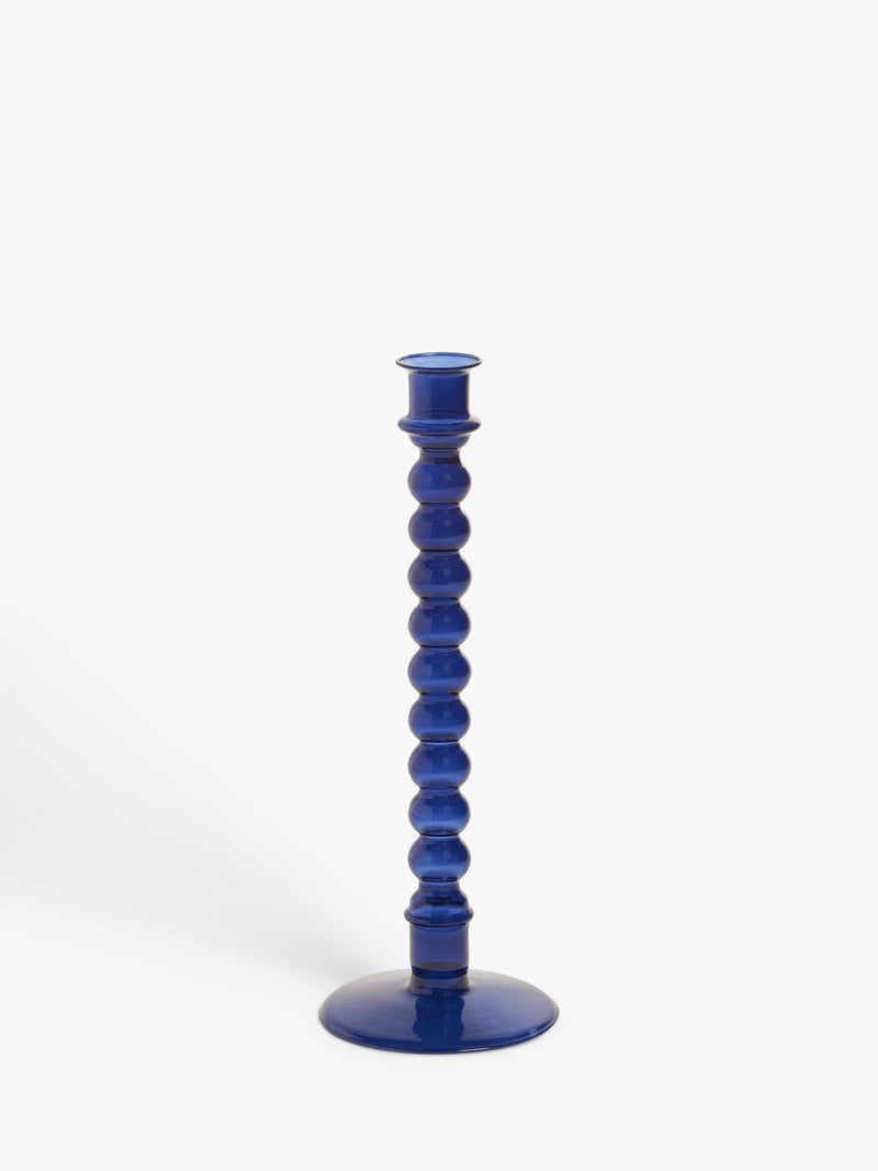 John Lewis glass bobbin candlestick holder, UK version