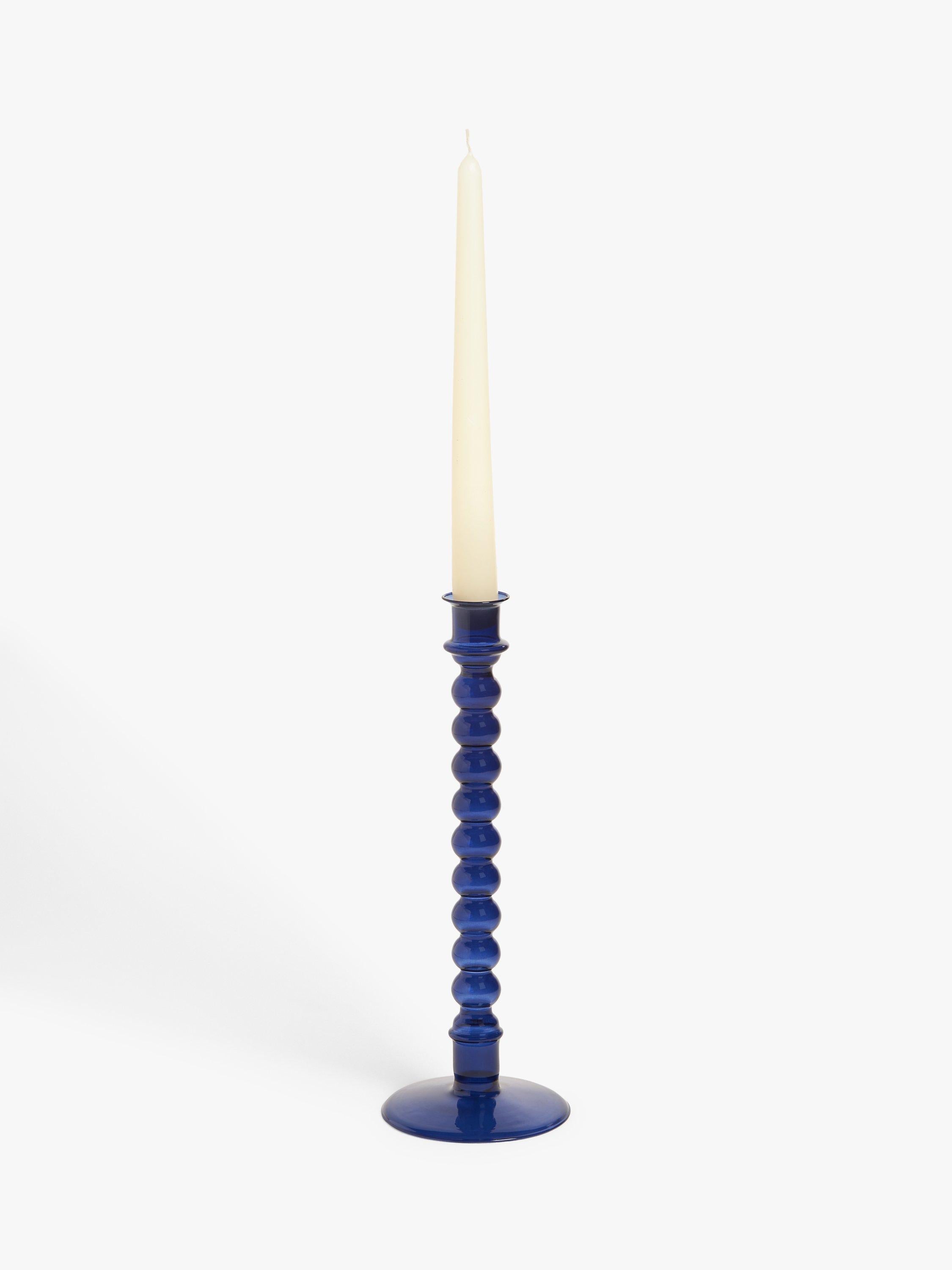 John Lewis glass bobbin candlestick holder, UK version