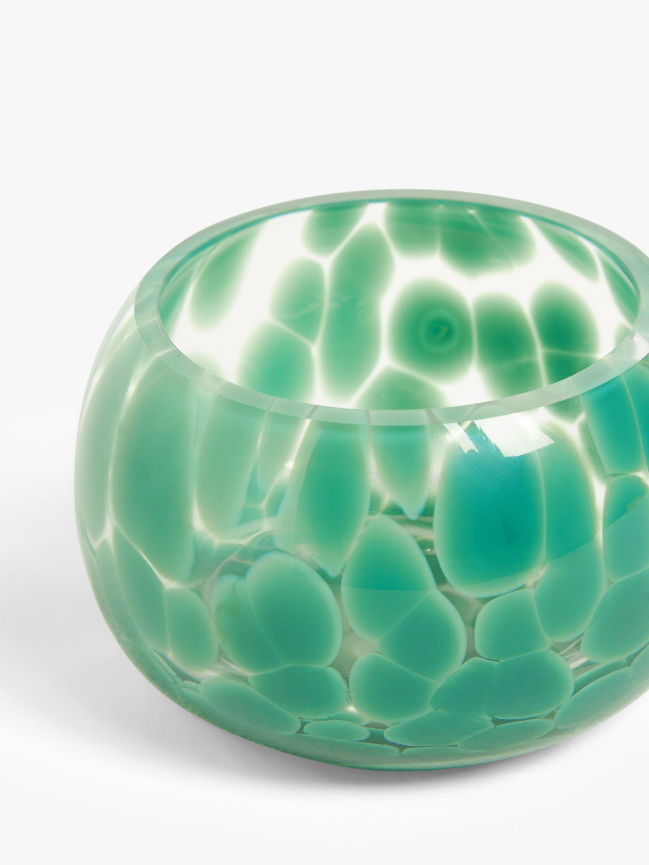 John Lewis confetti glass tealight holder green, UK version