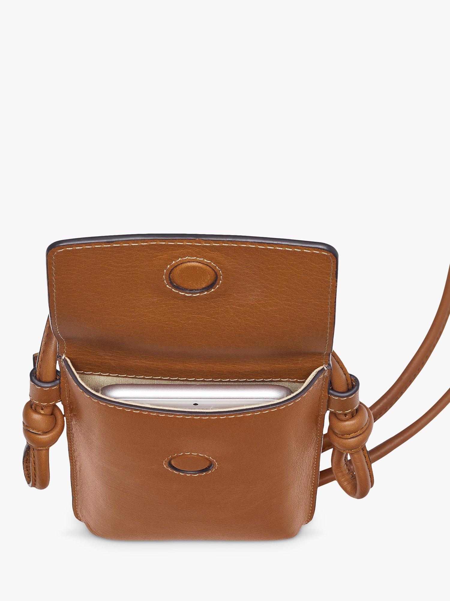 Aspinal of London smooth leather phone pouch crossbody bag (British brand)