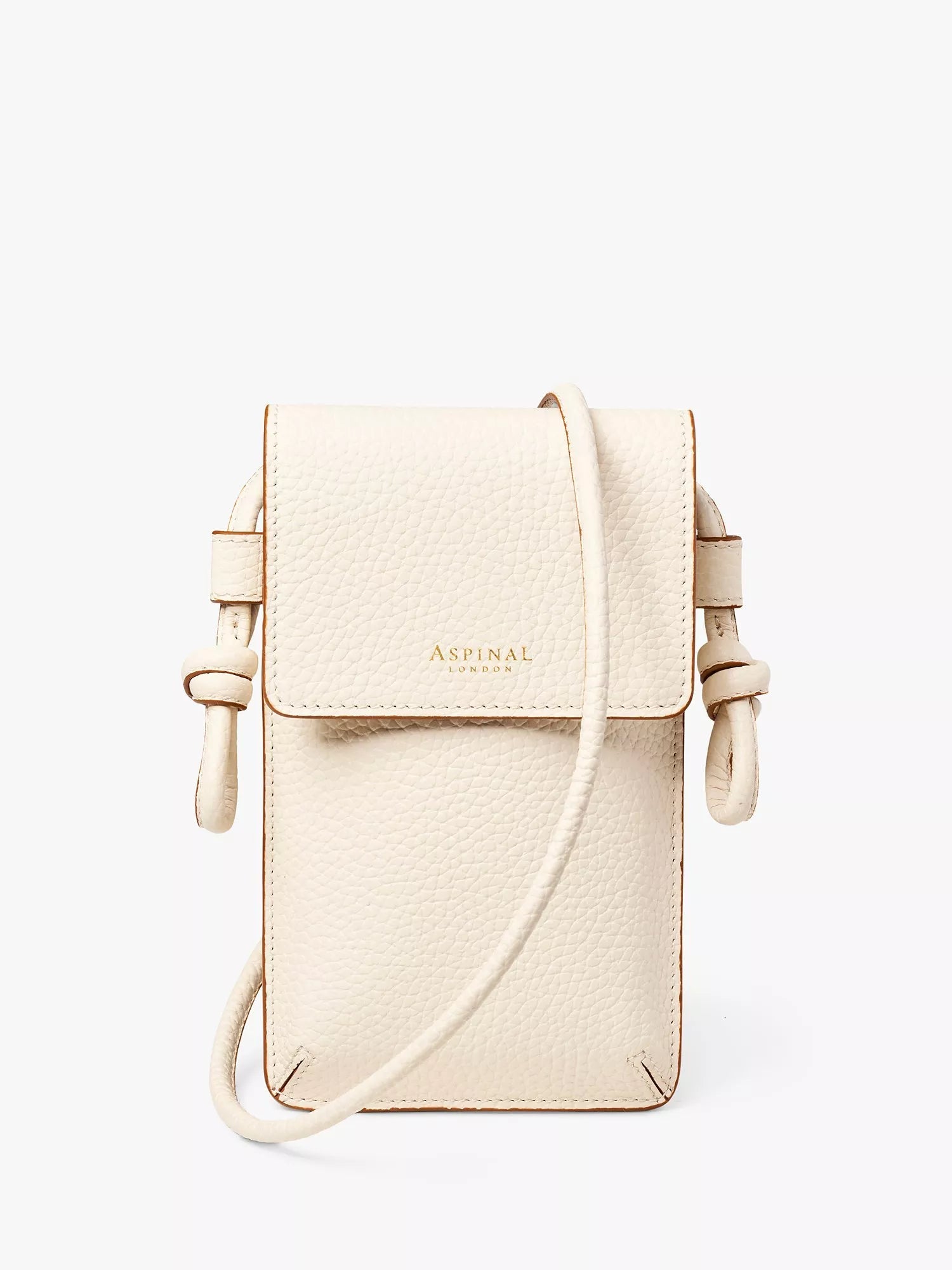 Aspinal of London Ella Pebble Leather Phone Pouch, imported from the UK