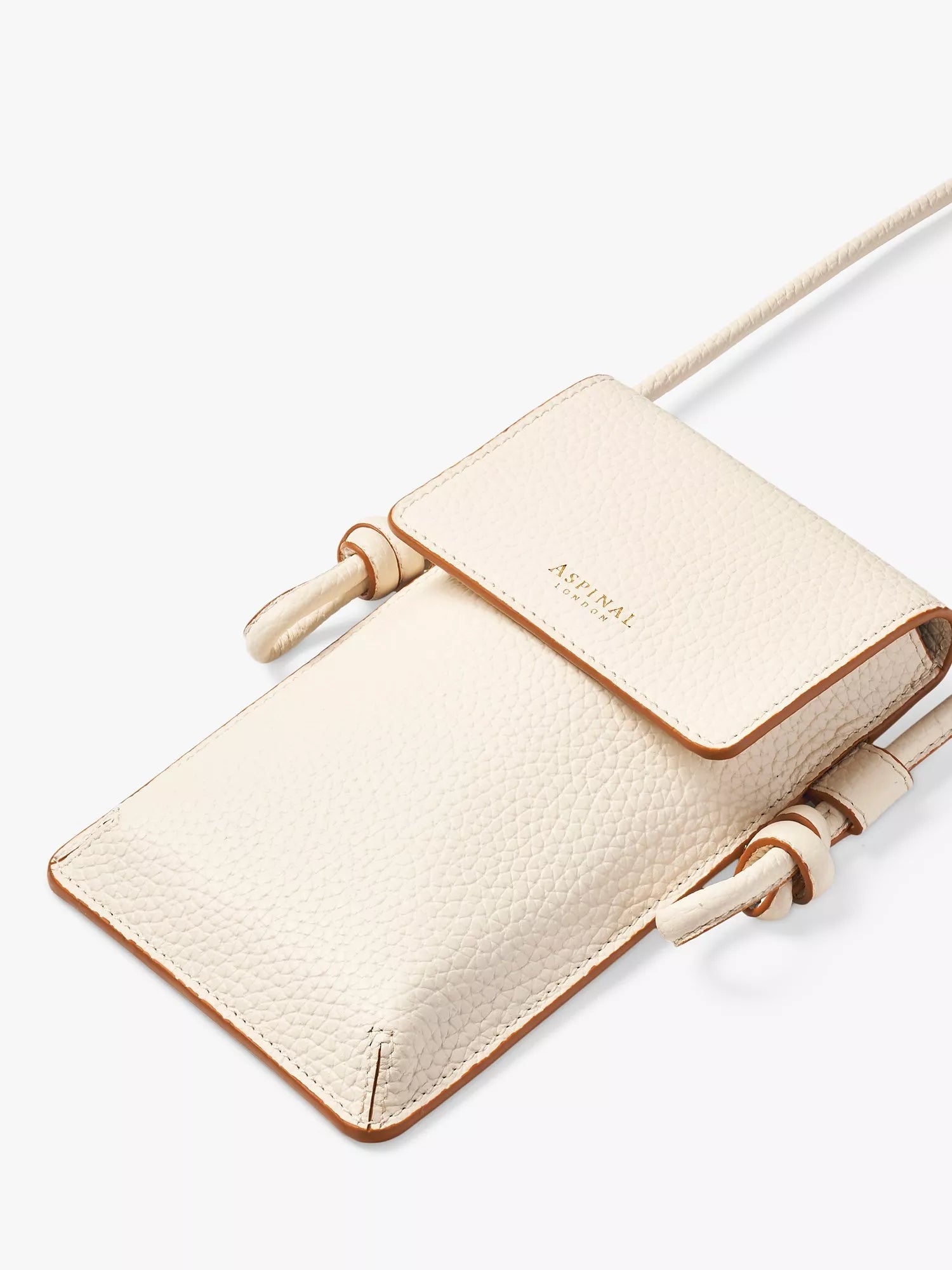 Aspinal of London Ella Pebble Leather Phone Pouch, imported from the UK