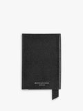 Aspinal of London Saffiano leather passport cover Black, imported from the UK